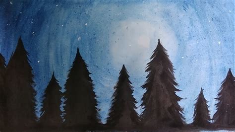 Easy Acrylic Painting For Beginnerseasy Night Sky Paintingtime Lapse