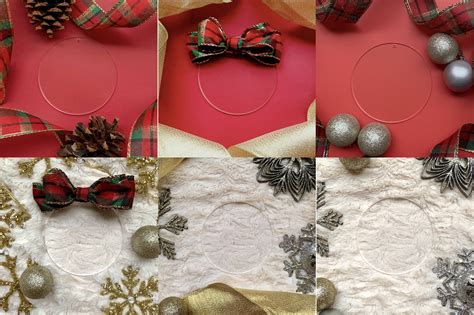 acrylic  ornament blank mockup christmas winter  seasonal design bundles
