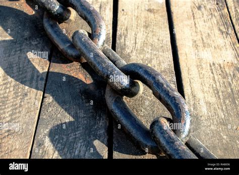 Ships Anchor Chain Close Up Stock Photo Alamy