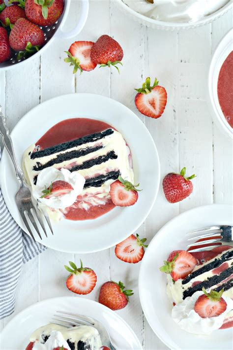 Simply Scratch Strawberry Swirl Mascarpone Ice Cream Cookie Cake With