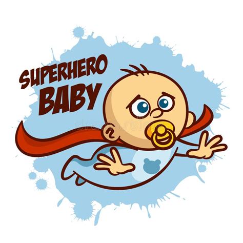 Superhero Baby Boy Flying Sticker Stock Illustration Illustration Of