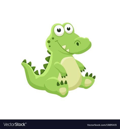 Cute Cartoon Crocodile Royalty Free Vector Image
