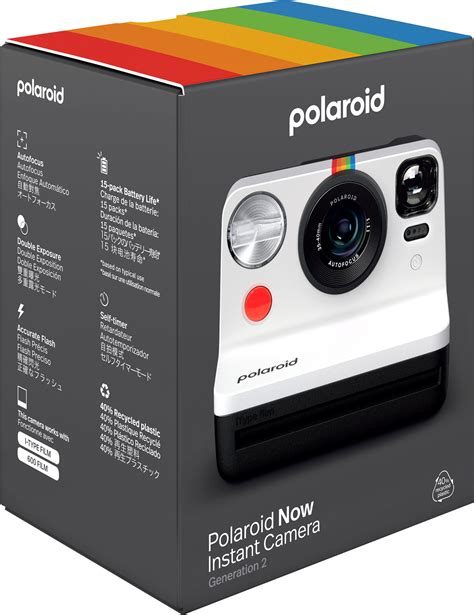 Polaroid Now Instant Film Camera Generation 2 Black And White 009072