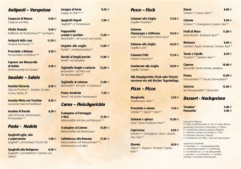 Kam es hierbei zu beanstandungen? Speisekarte - Das italienische Restaurant in Hattingen