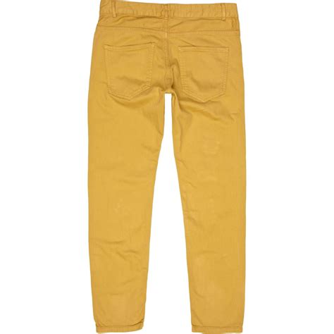 River Island Mustard Yellow Sid Skinny Stretch Jeans In Yellow Lyst