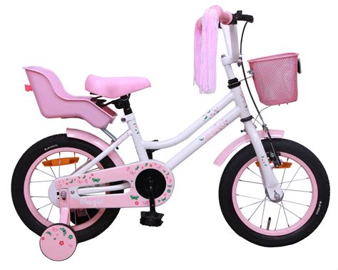 Cycling Kids Bikes With Training Wheels And Coaster Brake Pink Girls