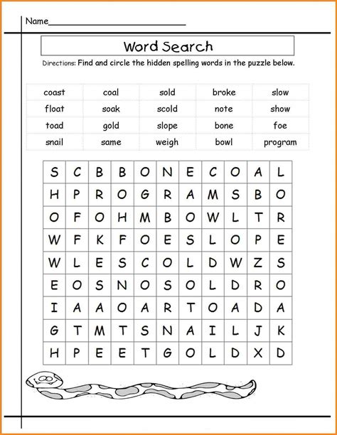 3rd Grade Worksheets Spelling Learning Printable
