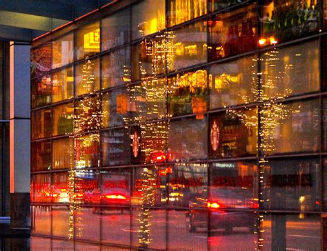 Wallpaper Lights Window City Night Building Reflection Glass