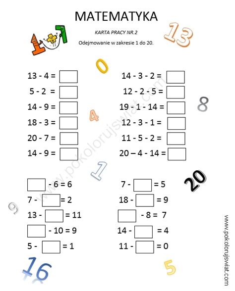 Karta Pracy Ucznia Odejmowanie W Zakresie Addition Worksheets My Xxx Hot Sex Picture