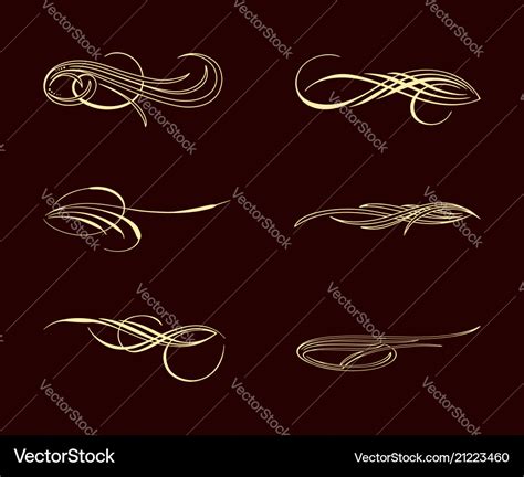 America Pinstriping Style Collection Set Vector Image