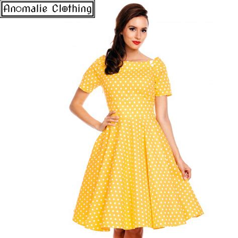 Dolly And Dotty Yellow Marlene Swing Dress Vintage 1950s Pinup Retro