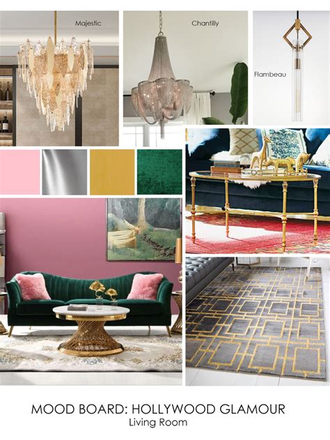 Hollywood Glamour Living Room Mood Board Glamour Living Room