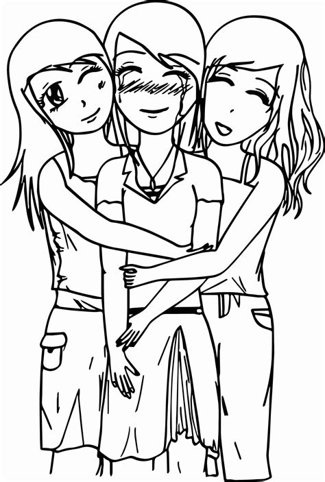 Anime Best Friends Coloring Pages At Free Printable