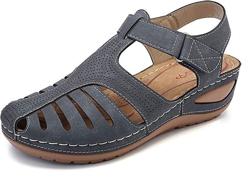 Gracosy Womens Closed Toe Sandals Comfy Sport Outdoor Wedge Sandals