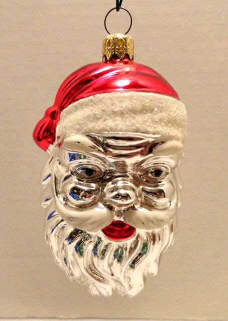 Vintage Blown Glass Santa Christmas Ornament West Germany Ebay
