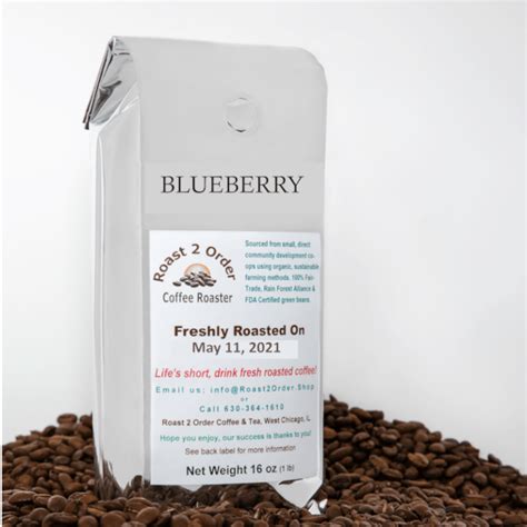 Blueberry Flavored Whole Coffee Beans Roast 2 Order Coffee