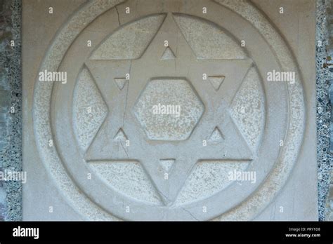 The Star Of David Engraved In The Marble Traditional Symbol Of Modern