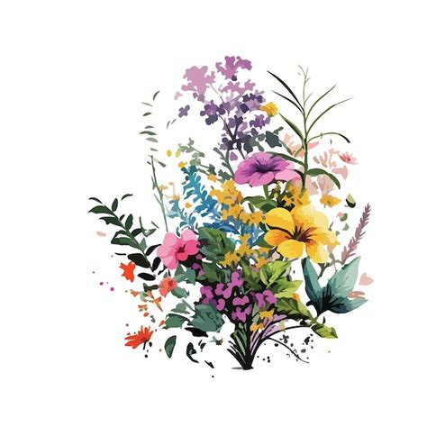 Premium Vector Watercolor Colorful Flower Vector