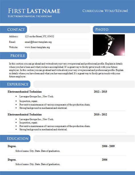 O box curriculum vitae name: Curriculum vitae résumé template in .DOC format(#897 - 903)