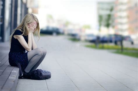 Girl Crying Of Sadness Stock Photo Image Of Girls Pensive 19493056