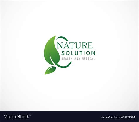 Nature Solution Logo Design Template Royalty Free Vector