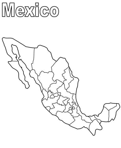 Dibujos De Mapa De México 5 Para Colorear Para Colorear Pintar E