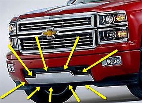 2014 2015 Chevrolet Silverado Front Bumper Skid Plate Chrome Trim