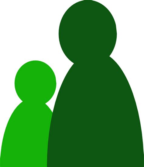 One And A Half Green People Clip Art At Vector