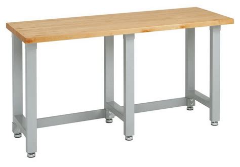 Industrial style heavy duty steel table base has massive construction suitable for the heaviest tops. New Heavy Duty Workbench Wood Table Top Steel Frame Tool ...