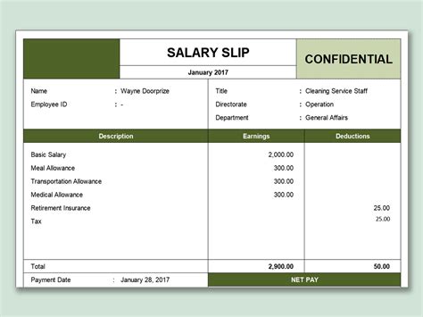 Salary Slip Free Download In Excel Format Passahm