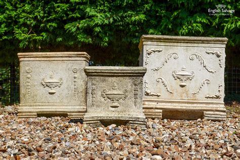 Regency Style Square Cast Stone Planters