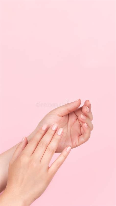Female Hands With Nude Nails Stock Photo Image Of Healthy Enamel