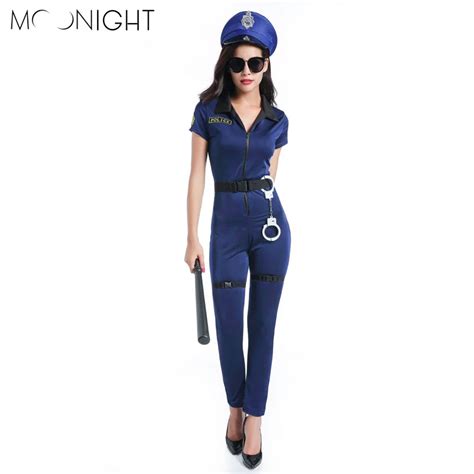 moonight new ladies police fancy halloween costume sexy cop outfit woman cosplay police for