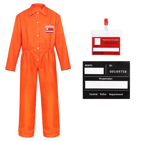 Prisoner Costumes Men Orange Prisoner Jumpsuit Prison Escaped Inmate