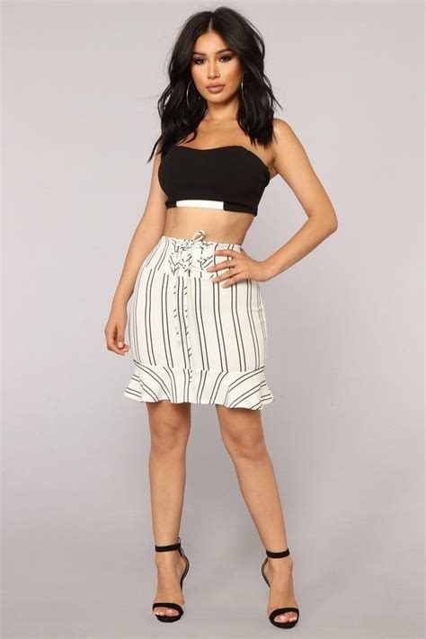Marisol Ruffle Skirt Whiteblack With Images Skirt