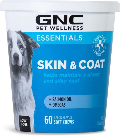 Gnc Pets Essentials Skin And Coat Soft Chews Dog Supplement 60 Count