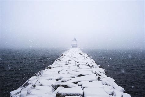 Snowfall Transforms These Maine Lighthouses Into Breathtaking Wintry Scenes