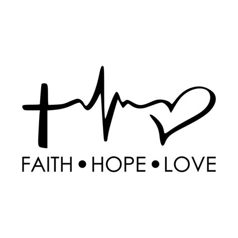 Faith Hope Love Vinyl Decal V2 Cross Heart Die Cut Sticker Etsy