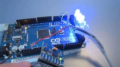 Arduino Mega Mpu Control Led With Motion Sensor Youtube