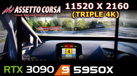 Assetto Corsa 11520x2160 Triple 4K Monitor Setup RTX 3090 5950X