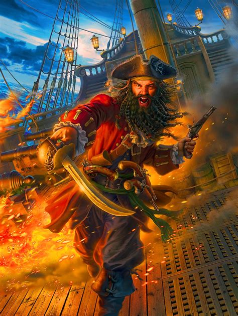 Blackbeard The Pirate Pirate Ship Art Pirate Art Ship Art