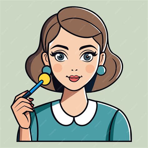 Premium Vector | A woman is brushing her teeth with a brush