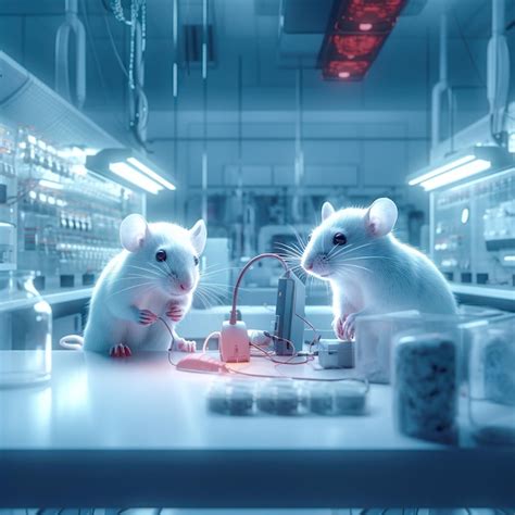 Premium Ai Image Two White Rats Are Doing Experiments In A Modern