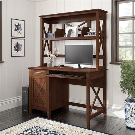 Key West 48w Small Computer Desk With Hutch By Bush Furniture