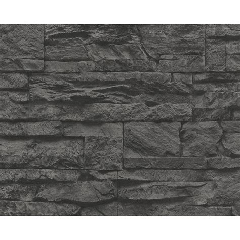 Distressed Stone Wallpaper In Black And Grey Design By Bd Wall Burke