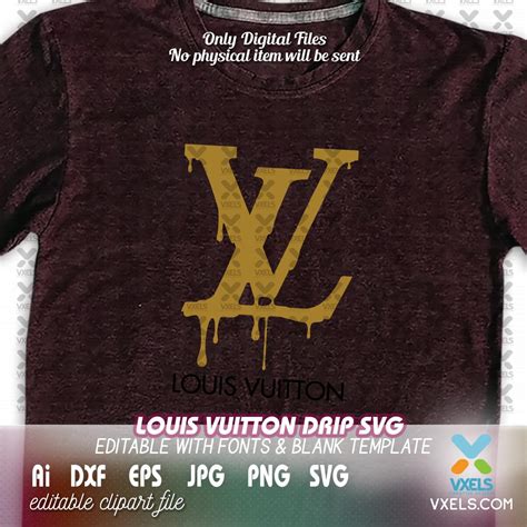 Seamless Louis Vuitton Drip Logo Svg Cut File Ai Dxf Jpeg And Png