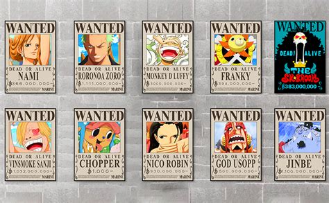 Amazon Com TYZZHOA PCS Anime OP Wanted Bounty Posters Nika Luffy Billion Updated Bounty