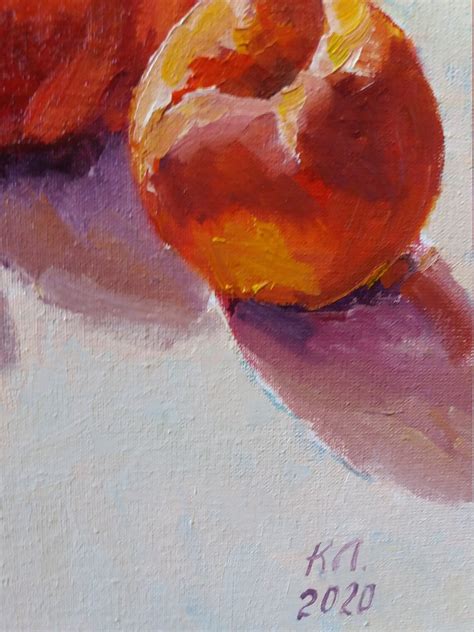 Peaches Oil Painting Still Life Fruit Impressionism Fine Art Etsy