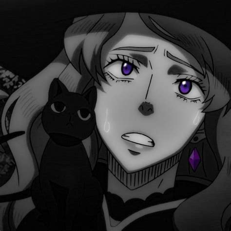 A Woman With Purple Eyes And A Black Cat