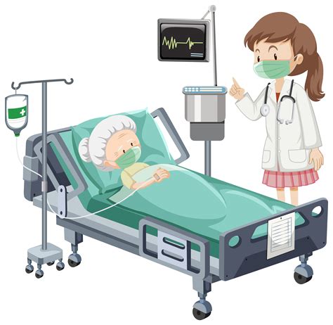 Sick Patient In Hospital With Nurse 967329 Vector Art At Vecteezy